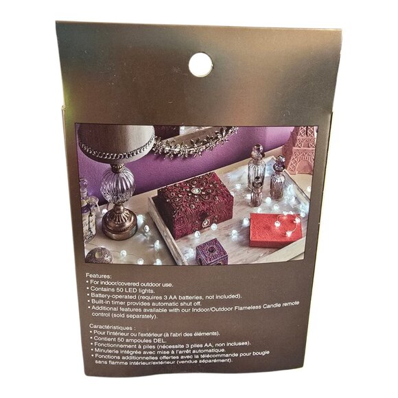 NEW Pier 1 Imports Glimmer Strings Flexible LED Light White Jewels 10' 50 Lights - Picture 4 of 7